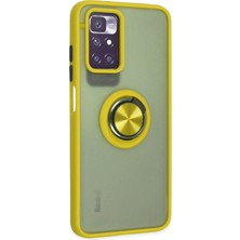 SBN - Store Mey Ithalat®   Redmi 10 2022 Kılıf Montreal Yüzüklü Silikon Kapak - Sarı