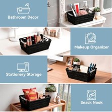 (Black) - Whitmor Rattique Small Shelf Tote, Black