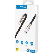 SBN - Store Mey Ithalat®  S89 Metal Uçlu Lightning Kablo iphone Uyumlu 1m 2.4A - Kırmızı