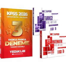 Yediiklim Yayınları 2026 Kpss Türkçe Matematik Ders Notları - 2026 Ortaöğretim-Önlisans 3 Yıldız Fasikül Deneme