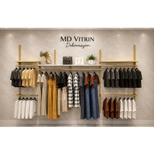 MD Vitrin Dekorasyon Mağaza Raf Sistemi, Askılık Sistemi, Butik Rafı, Mağaza Stand, Giyinme Odası - 245*200