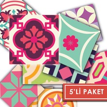 Tink Kendinden Yapışkanlı Pembe Desenli Pvc Karo 15X15 cm 5’li Paket