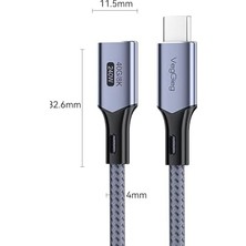 USB 4.0 E-Mark 240W 40GBPS Thunderbolt 4 8k 60Hz Type-C Uzatma Kablosu 1 Metre