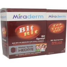 Miraderm Kaşıntı Önleyici Bit Şampuanı ve Sprey Seti - Hassas Saçlar İçin Tea Tree Oil, 150 ml, Bitkisel Formül, Paraben İçermez