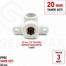 Fırat Pprc 20 mm Tamir Seti Iç Dişli Batarya Bağlantısı Dirsek 1/2" 3 Adet Temiz Su Tesisat Ek Parçası