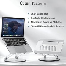 Vuralsin38 Juo 360° Dönebilen Yükseklik Ayarlı Metal Notebook Laptop Standı