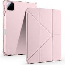 Ottonova Pad 8 Pro Kılıf Zore Tri Folding Kalem Bölmeli Standlı Kılıf - Rose Gold