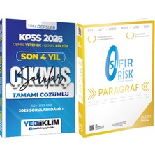 Yediiklim Yayınları 345 - Paragraf Sıfır Risk - 2026 Kpss Son 4 Yıl Çözümlü Çıkmış Sorular