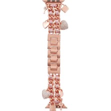 Casen Watch Saat 49MM Rose Gold Anahtar ve Kilit Tasarımlı Şık Kordon