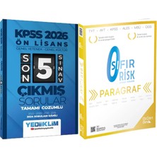 Yediiklim Yayınları 345 - Paragraf Sıfır Risk - 2026 Ön Lisans Son 5 Sınav Çıkmış Sorular