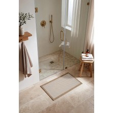 Koza Halı Fresco Ekru Natural İskandinav Jüt Yıkanabilir Bordürlü Halı Kilim Balkon Teras Mutfak Halısı 23745A, 50 x 80