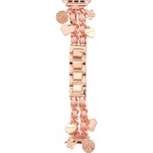 Casen Watch Saat 44MM Rose Gold Kalp ve Çiçek Tasarımlı Şık Kordon