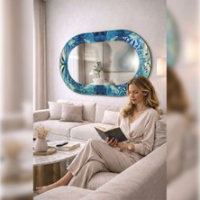 Decorita Dekor Camı ve Ayna | Okyanus Vitray Desenli Dekoratif Ayna  | 110CM x 70CM