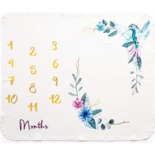 Bahar Çiçekleri Yeni Doğan Bebek Hediyesi Fotoğraf Battaniyesi