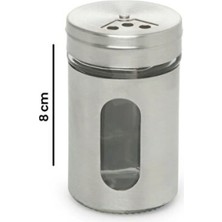 Empressco Şık Metal Kaplı Tuzluk ve Biberlik Seti, 8cm, 70ML, Dayanıklı ve Kullanışlı