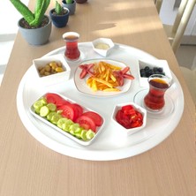 Bereka Paslanmaz Çelik Yer Sofrası 45 cm Sofra Yemek Tepsisi Kahvaltı Tepsisi