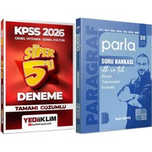 Yediiklim Yayınları 2026 Parla Paragraf Soru Bankası - 2026 Kpss Çözümlü Süper 5li Deneme