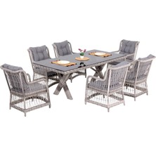 Lavida Bahçe Masa Takımı | Rattan Balkon Masa Seti | 100X180