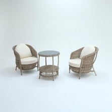 Conjunto Rattan Dedikodu Balkon Bahçe Takımı | 2+1 | Rehome