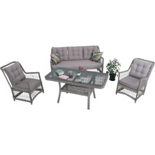 Lavida Bahçe Oturma Takımı | Rattan Bahçe Balkon Takımı |  3+1+1 ve Sehpa