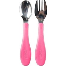 Paslanmaz Çelik Çatal Kaşık Seti Pembe