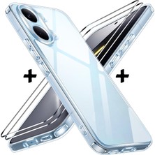 M.TK Moveteck Xiaomi Poco X8 Pro Max Kılıf Kamera Çıkıntılı Korumalı Yumuşak Şeffaf Silikon + 9h Ekran Koruyucu Cam Set 1er Adet