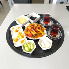 Bereka Paslanmaz Çelik Yer Sofrası 45 cm Sofra Yemek Tepsisi Kahvaltı Tepsisi