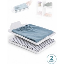 Beylini 2li T-Shirt Düzenleyici Set Tişört Düzenleyici Organizer Dolap Çekmece Raf Içi Dışı Kıyafet Giysi Düzenleme Çok Fonksiyonel Çok Amaçlı
