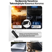 Elçi Avm Araç Ön Cam Güneşliği Katlanabilir Şemsiye Oto Güneşlik Uv Korumalı Gölgelik Araba Oto Şemsiyesi Yenilenmiş Yansıtma Teknolojili Ön Cam Oto Güneşlik