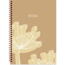 Keskin Color Keskin 17X24 Çizgili Spiralli Sert Kapak La Plume Flora Defter - Sarı