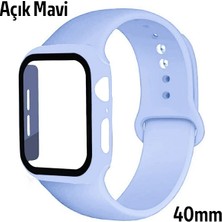 Nevamel Ally Apple Watch 4-5-6 40MM Silikon Kordon Kayış ve Ekran Koruyucu KILIF-(5775)