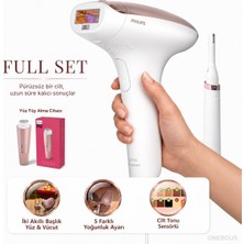 Philips Ipl Lazer Epilasyon Aleti Yüz ve Vücut Uyumlu Ten Sensörlü Işık Atımlı Kesintisiz Kullanım Sağlayan Full Set