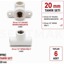 Fırat Pprc 20 mm Tamir Seti 6 Parça Iç Dişli Batarya Bağlantısı 1/2" /4 Adet.   Iç Dişli Te 2 Adet Temiz Su Tesisat Ek Parçası