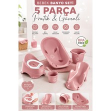 Funny Life Baby 5 Parça Bebek Banyo Seti | Bebek Küveti + Lazımlık + Kova + Maşrapa + Banyo Aparatı | Bpa Free
