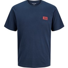 Jack & Jones Erkek Logo Detayli Bisiklet Yaka Tisört - Rush