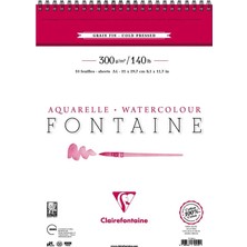 Clairefontaine Fontaine %100 Pamuk Spiralli Sulu Boya Defteri 300 Gr. A4 10 Yaprak