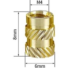 Teknik Filament 3D M4x8mm Pirinç İnsert Somun 3D Baskı Uyumlu-10 Adet