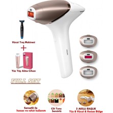 Philips Yeni 3 Akıllı Başlıklı (Yüz,vücut,hassas Bölge) Ipl Lazer Epilasyon Aleti Tüm Vücut Uyumlu Tıraş Makinesi + Tüy Alma Cihazı