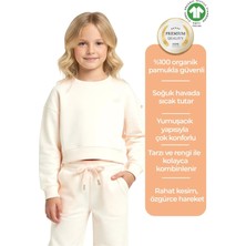 OZMOZ Organik Bej Kışlık Kız Çocuk Sweatshirt