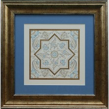 E38 El Işçiliği Çini Desenli Tezhip Tablo - 40*40 cm - 6544