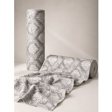 Favora Metrelik Nevresimlik Kumaş 15 Metre Gri Sarmal Desen
