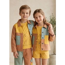 OZMOZ %100 Pamuk Renkli Ince Dokuma Yazlık Unisex Çocuk Ceket