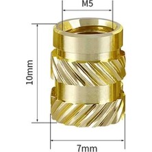 Teknik Filament 3D M5x10mm Pirinç Insert Somun 3D Baskı Uyumlu-10 Adet