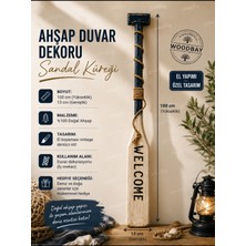 WoodBay Ahşap Sandal Küreği Duvar Dekoru 100X13 cm Deniz Temalı El Yapımı Vintage Duvar Süsü