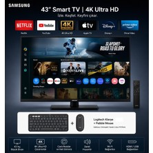 Samsung Smart Monitor Tv 43" 109 Ekran- 4K Ultra Hd Görüntü Kalitesi ve Şık Ince Tasarım + Klavye ve Mouse + Duvar Askı Aparatı