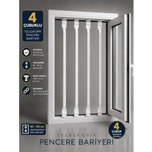 Life360 Teleskopik Pencere Güvenlik Bariyeri | 4 Adet (Çubuk) | | Çocuk Emniyeti |kedi Güvenliği |80–130 cm