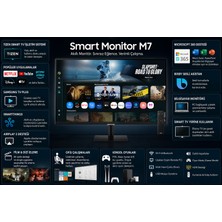 Samsung 4K Ultra Hd HDR10 Monitör 109 Ekran 43" Wi-Fi Bağlantı Smart Slim Monitör- Tv