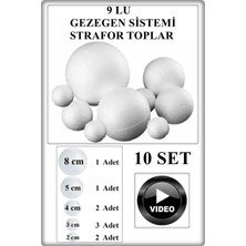 TAN EXPRESS Güneş Gezegen Sistemi Gezegenler Deney Seti Strafor Boyanabilir Küreler 9'lu 10 Set (Videolu)
