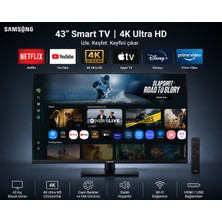 Samsung  Akıllı Kumanda Sesli Kontrol Apple-Android Kablosuz Görüntü Aktarım 109 Ekran 43" Inç 4K UHD HDR10 3840 x 2160 Wi-Fi ,hdmı 65W Type-C Akıllı Monitör Tv