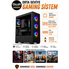 Özlen X1 RYZEN 5 5500 RTX 5050 8GB 16GB RAM 500GB M.2 SSD Oyuncu Bilgisayarı